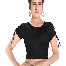 KALINI Self Designed Round Neck Non-Padded Saree Blouse-picture-37