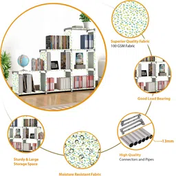 mezire Compact C9-Tier Book Organizer/Shoe/Chappal/Book/Clothes Rack with Plastic Joint Metal Open Book Shelf image 3