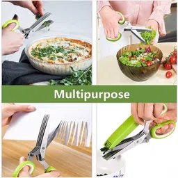 syadel 5 Blade stainless steel vegetable shredding scissor - Herb shear cutter Scissors image 4