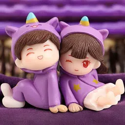 DEALSEVEN FASHION Set of 2 Couple Mini Figurine Miniature Showpiece-image-44