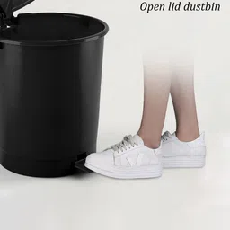 Kuber Industries 2 Pcs Black Durable Dustbin With Garbage Covers - 10L image 5