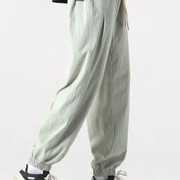 StyleCast x Revolte Men Solid Easy Wash Mid-Rise Loose Fit Joggers image 3