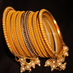 Amika Set Of 42 Gold-Plated Beaded Bangles image 5