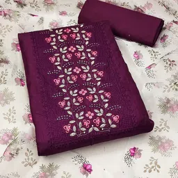 Rangtulika Ethnics Embroidered Unstitched Dress Material-picture-25