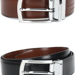 louis philippe Men Formal Black, Brown Genuine Leather Reversible Belt image 1