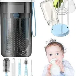 lufjika Bottle Brush Set with Extendable Silicone Bottle Brush, Nipple Brush Drying Rack-picture-13