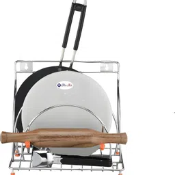 finearts Cutlery Kitchen Rack Chakla Belan Stand Steel Stainless Wall Mounted Stand Steel image 3