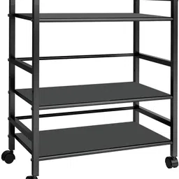 green touch 3Tier Microwave&OTG Stand for Kitchen MutipleExtra Storage with Hooks and Wheels Iron Kitchen Trolley-picture-25