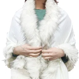 life and style Solid Wool Blend Women White, White Stole-picture-17