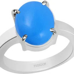 freedom Natural Certified Turquoise (Firoza) Gemstone 6.25 Ratti or 5.69 Carat for Male & Female Sterling Silver Ring-picture-41