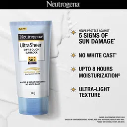 neutrogena Sunscreen - SPF 50+ PA++++ Ultra Sheer Dry-Touch Sunblock| Water and sweat resistant| No white cast image 3