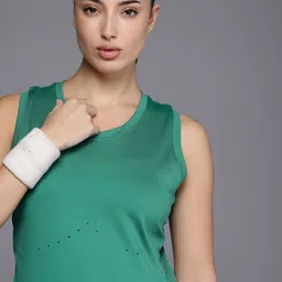 hrx by hrithik roshan Women Solid Round Neck Polyester Green T-Shirt-picture-24