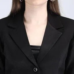 bombshell Women Solid Single Breasted Formal Blazer image 5