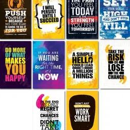 ezzy Pack of 12 Motivational Quotes posters for Study Room, Gym, Office, Bedroom Wall Photographic Paper-picture-41