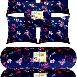 actos Combo Set Of 5 Cushion And 2 Microfibre Floral Bolster Pack of 7 image 1