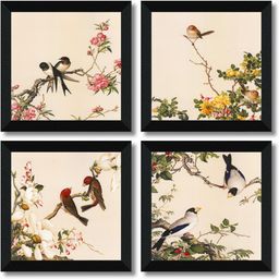 saf SET OF 4 BIRDS UV lamination Digital Reprint 19 inch x 19 inch Painting-picture-8