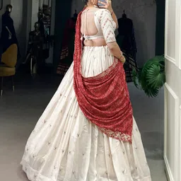 trijal fab Embroidered Semi Stitched Lehenga Choli image 2