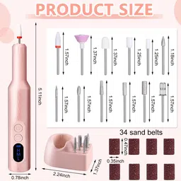 venzina Cordless Nail Drill Machine with Drill Bit Kit,Nail Drill Machine for Gel Nail image 2