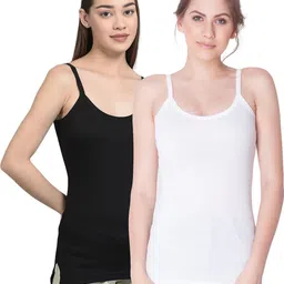 Women Black, White Camisole-image-12