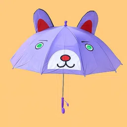 unicornstore Purple Bee Print Kids Umbrella with 3D Ears | Waterproof & Lightweight Umbrella image 1