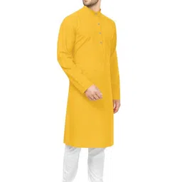 WOOMNY Men Solid Kurta with Churidar image 3