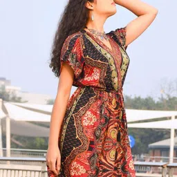 Boholyfe Bohemian Print Flared Sleeve A-Line Dress image 2