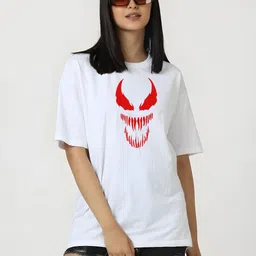 KAIDO Graphic Printed Drop-Shoulder Sleeves Round Neck Oversized Cotton T-Shirt image 4