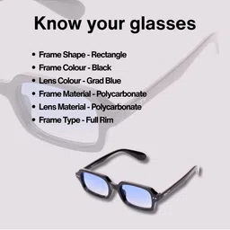 SALTY Unisex Frost Hue Fashionable Rectangle Sunglasses SG0005-BK-BU-Black image 4