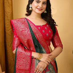 SHOPLANCE Kalamkari Zari Banarasi Saree-picture-12