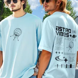 AUSK Graphic Printed Round Neck Drop-Shoulder Sleeves Oversized Cotton T-shirt image 5
