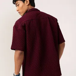 SZN Men Pack Of 2 Standard Relaxed Fit Cuban Collar Textured Casual Shirts image 5