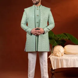 TheEthnic.Co Embroidered Sherwani Set image 1