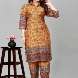 Swibona Printed Shirt Collar Top & Trousers Co-Ords-picture-38