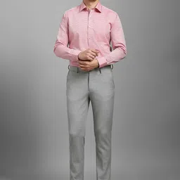 Louis Philippe Men Classic Regular Fit Spread Collar Textured Cotton Formal Shirt image 3