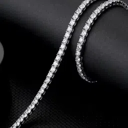 Beadzzz Silver-Plated Cubic Zirconia Studded Minimal Chain-picture-25