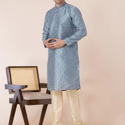DEVOILER Men Ethnic Motifs Thread Work Kurta image 2