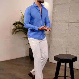 KHUSHI CREATION Original Spread Collar Cotton Shirt image 4