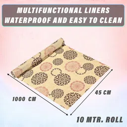 Kuber Industries Beige & Black Shelf Liner Organiser image 3