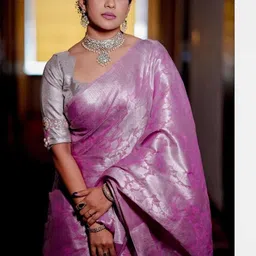 Freezeit Ethnic Motifs Woven Design Zari Saree With Blouse Piece image 2