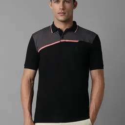 Louis Philippe Men Colourblocked Polo Collar T-shirt image 1