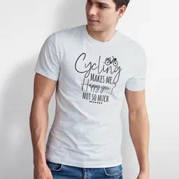 Seekbuylove Men Cycling Makes Me Happy Printed Bio Finish Cotton T-shirt image 5