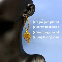 Jewelry Miguel Gold-Plated Gunguroo Dome Shaped Jhumkas image 2