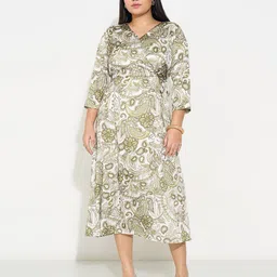 Honey Curvytude by Pantaloons Print Midi Dress-picture-20