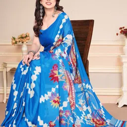 BilloRani Paisley Printed Pure Chiffon Saree-image-11