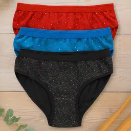 FiveFlag Pack of 3 Printed Mid-Rise Hipster Briefs-picture-33