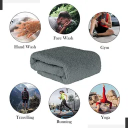 Kuber Industries 12 Pcs Grey 250 GSM Face Towels image 5