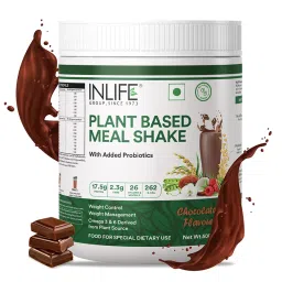 INLIFE Plant Based Meal Replacement Shake | Plant Protein Powder (17.5 Protein) Sugar Free, Lactose Free | Added Probiotics, 500g (Chocolate)-picture-17