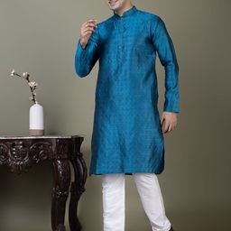 DEVOILER Men Jacquard Kurta-picture-7