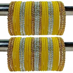 zsp Yellow Glass Artificial Stones Bangle-picture-19