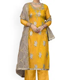 Maroosh Ethnic Motifs Embroidered Organza Unstitched Dress Material-picture-34